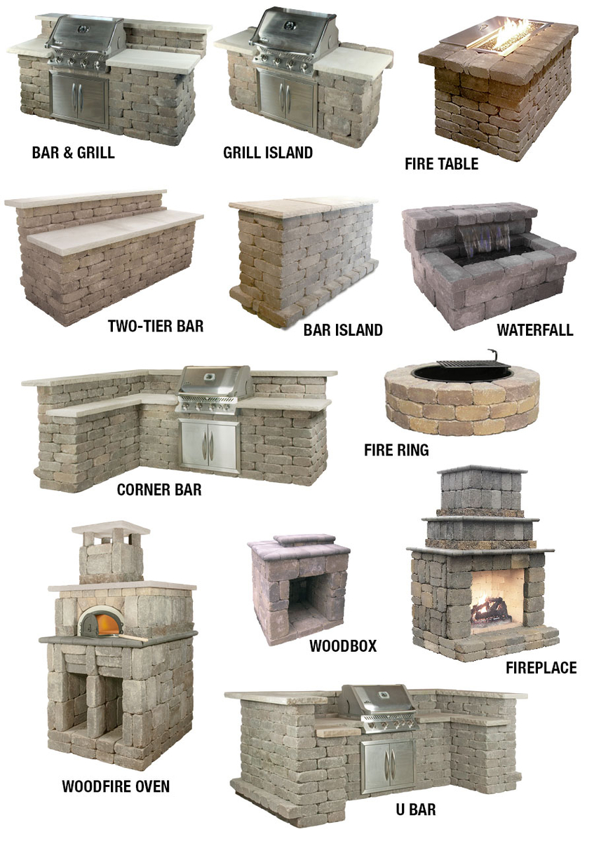 Ledgestone Outdoor Kits: Fireplace, Grill Island, Fire Table and more