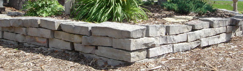 Wall stone raised bed for planting