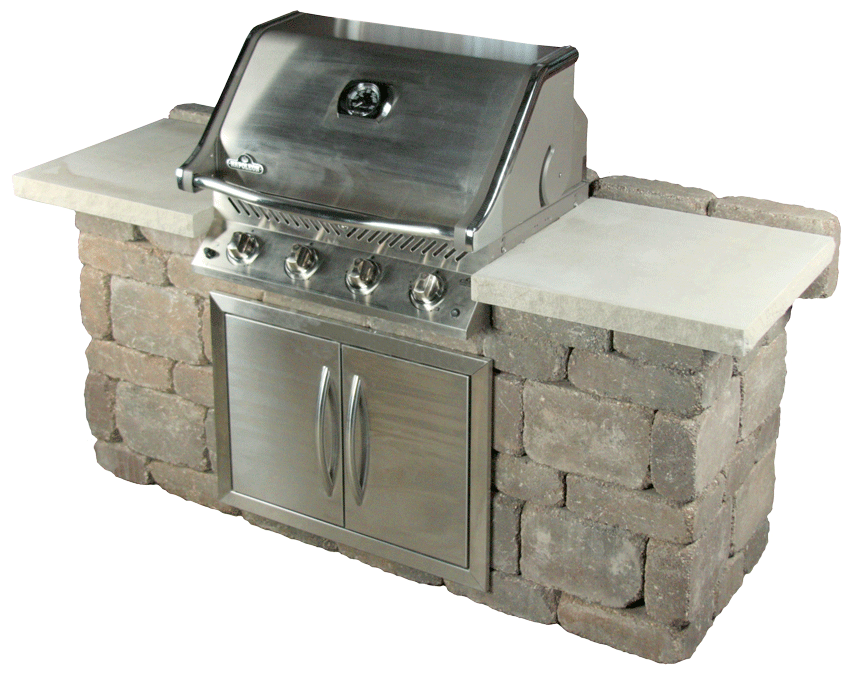 Grill Island measures 68" wide x 24" deep x 36" tall